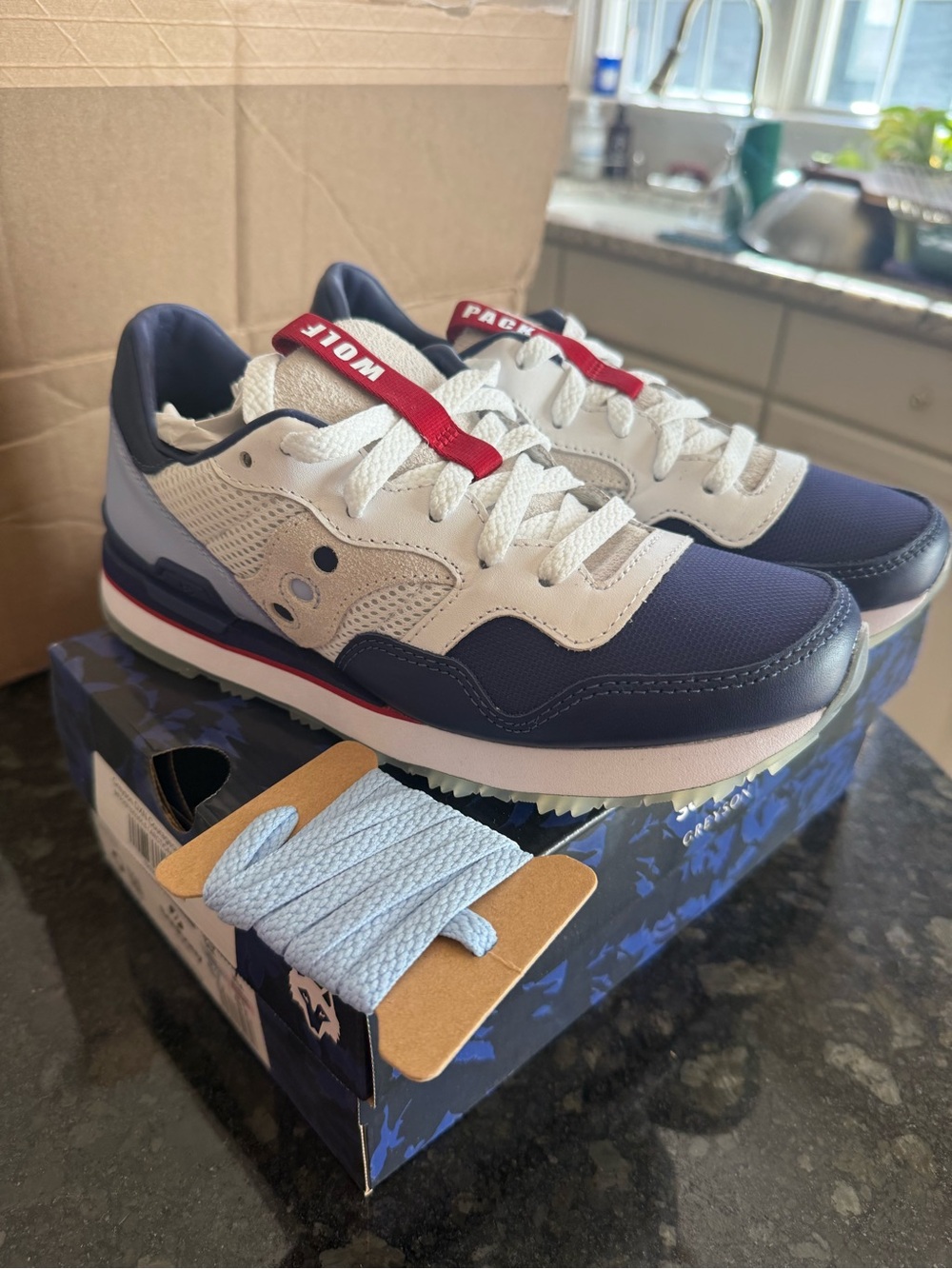 Greyson x Saucony kids's Navy White Red Accent Sneakers